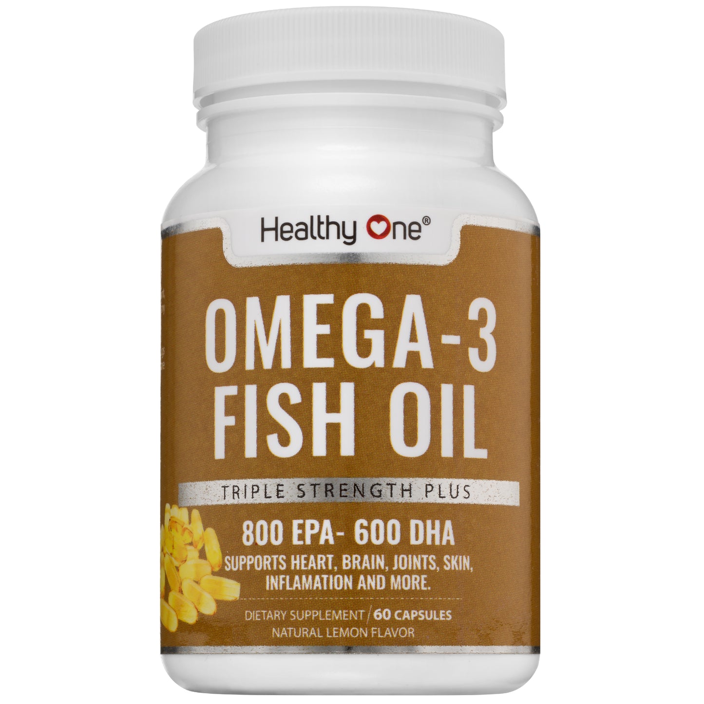 Omega 3 Fish Oil: Support Your Heart, Brain & Body. Lemon Flavor. Burpless!