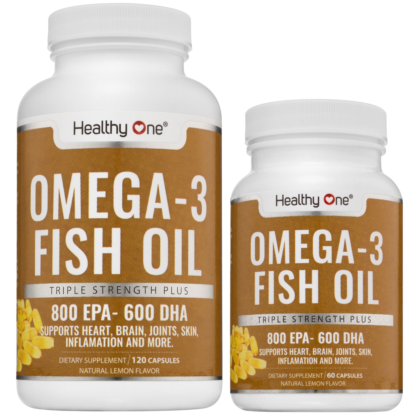 Omega 3 Fish Oil: Support Your Heart, Brain & Body. Lemon Flavor. Burpless!