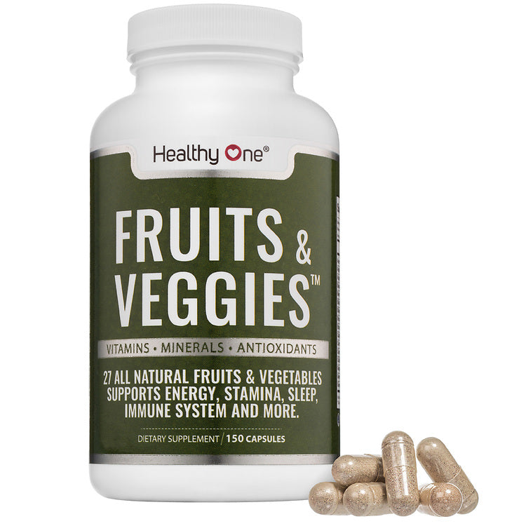 Healthy Fruits and Veggies - Natural Daily Supplement, Vitamins, Minerals & Antioxidants