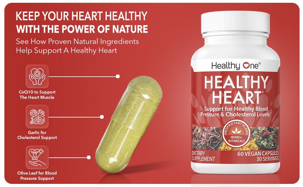 Healthy Heart - Blood Pressure, Cholesterol and Cardiovascular Supplement
