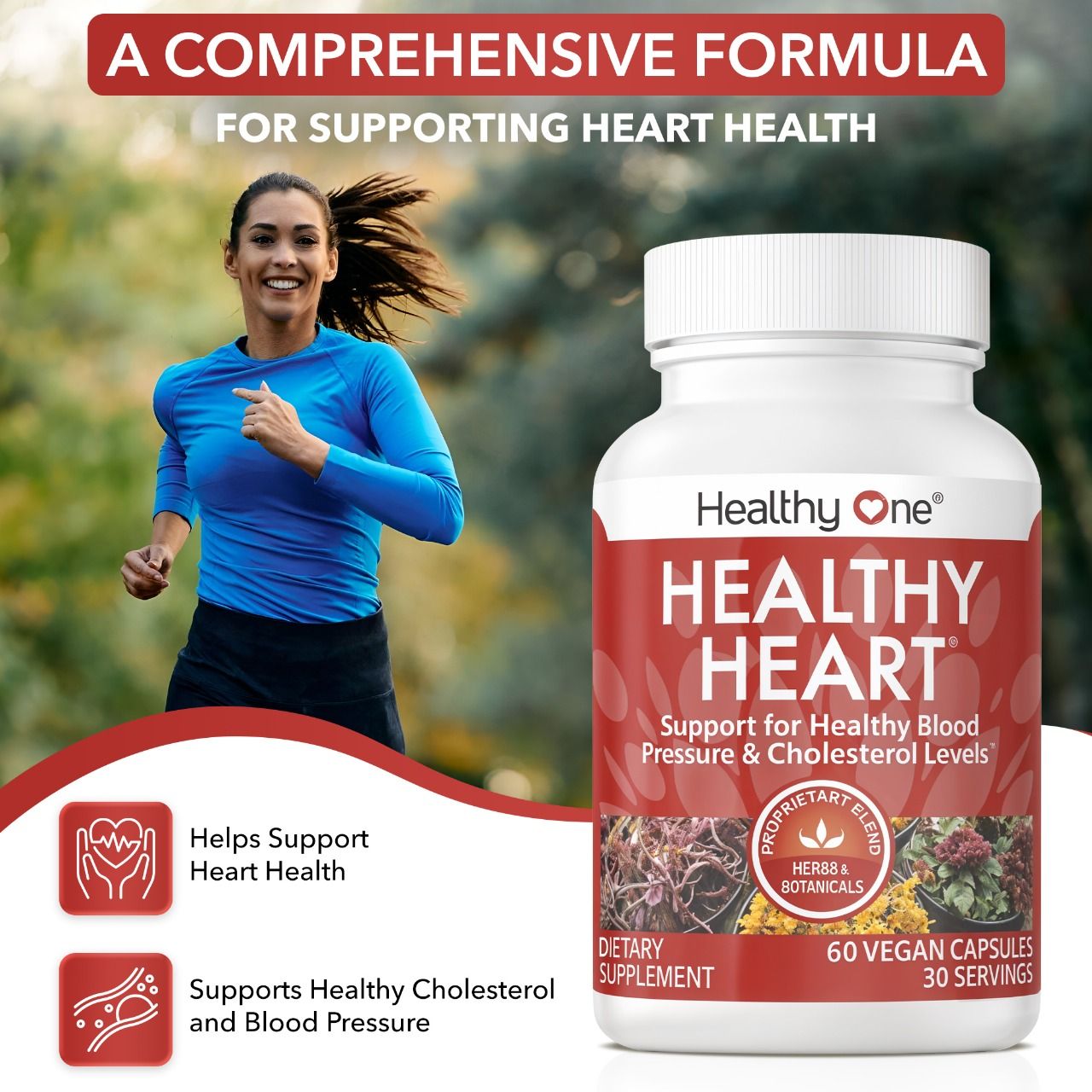 Healthy Heart - Blood Pressure, Cholesterol and Cardiovascular Supplement