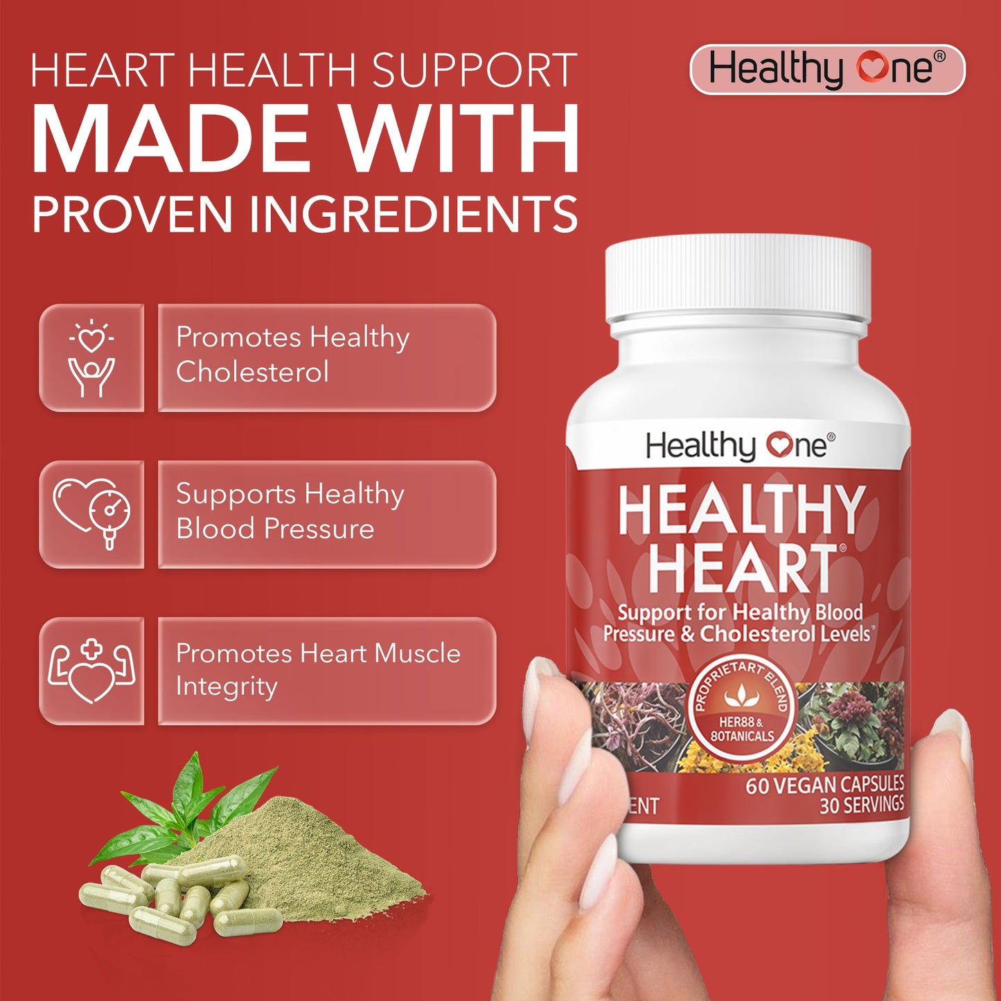 Healthy Heart - Blood Pressure, Cholesterol and Cardiovascular Supplement