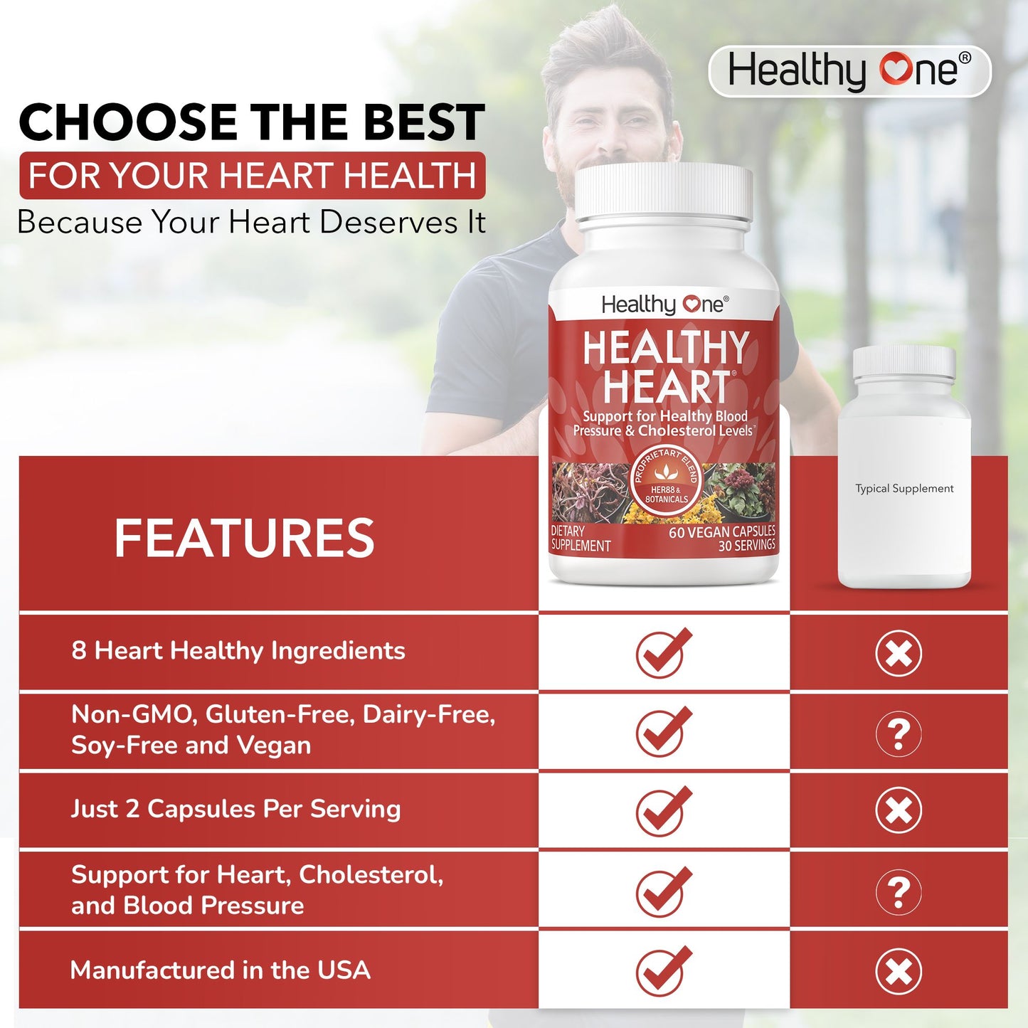 Healthy Heart - Blood Pressure, Cholesterol and Cardiovascular Supplement
