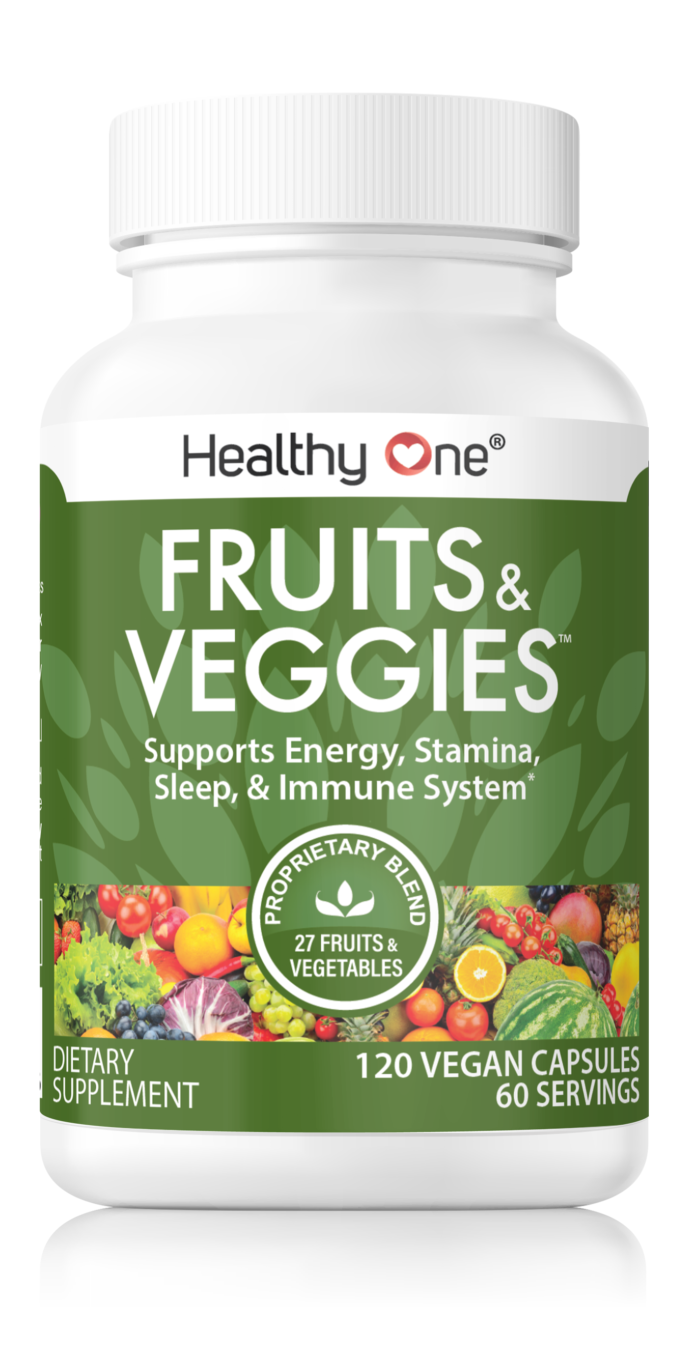 Healthy Fruits and Veggies - Natural Daily Supplement, Vitamins, Minerals & Antioxidants