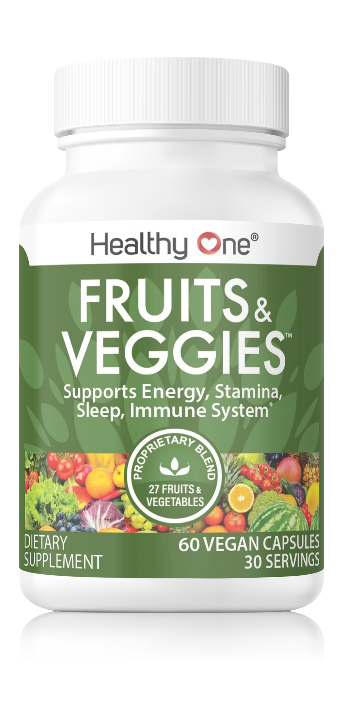 Healthy Fruits and Veggies - Natural Daily Supplement, Vitamins, Minerals & Antioxidants