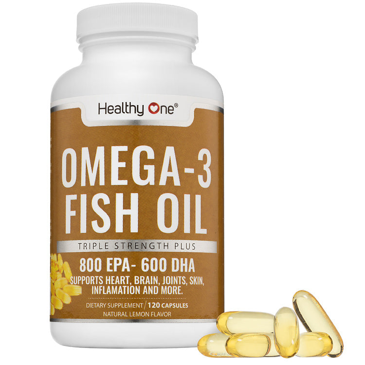 Super Omega 3 Fish Oil 800 EPA 600 DHA Triple Stength Plus, Lemon Flavor, Burpless