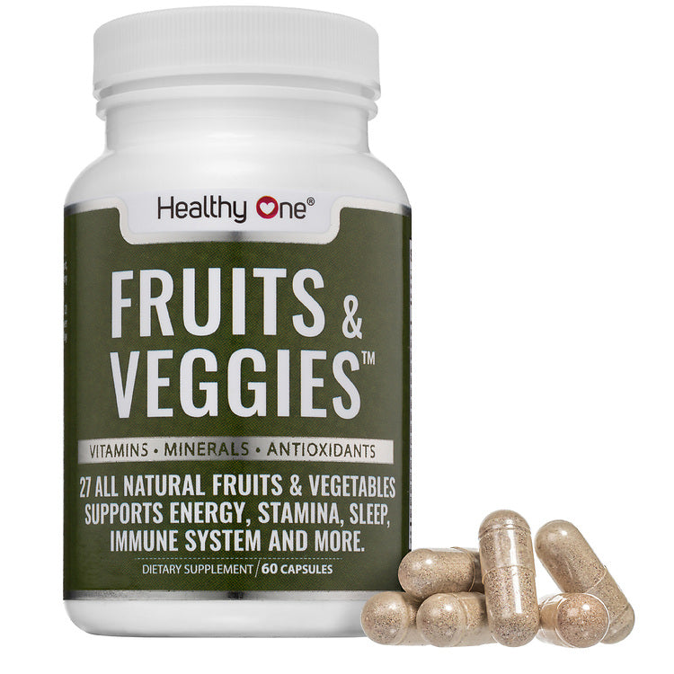 Healthy Fruits and Veggies - Natural Daily Supplement, Vitamins, Minerals & Antioxidants