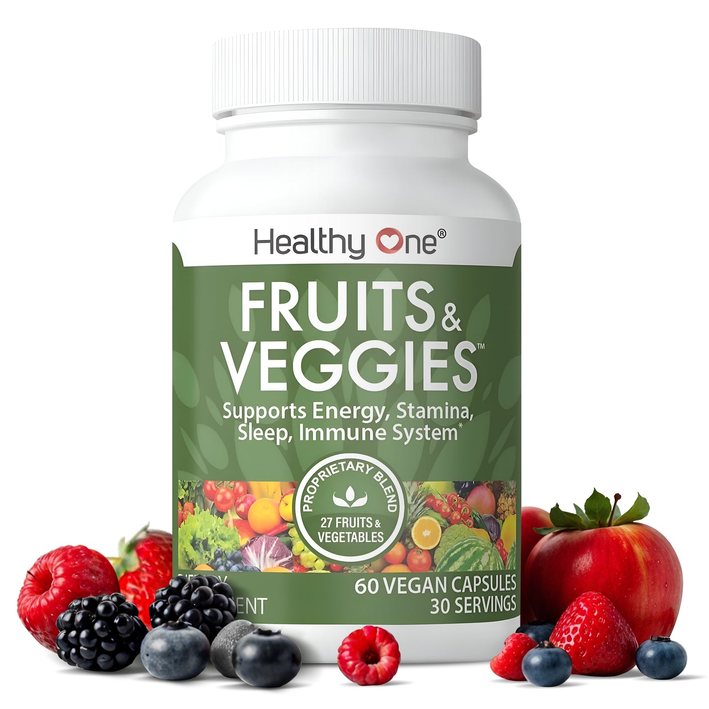 Healthy Fruits and Veggies - Natural Daily Supplement, Vitamins, Minerals & Antioxidants